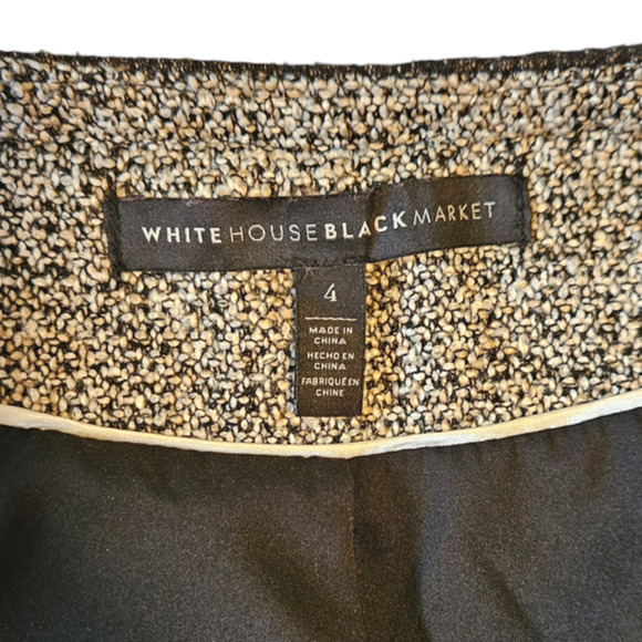 White House Black Market Belle Tweed Moto Jacket Blazer Black Women's Size 4 - Picture 6 of 10